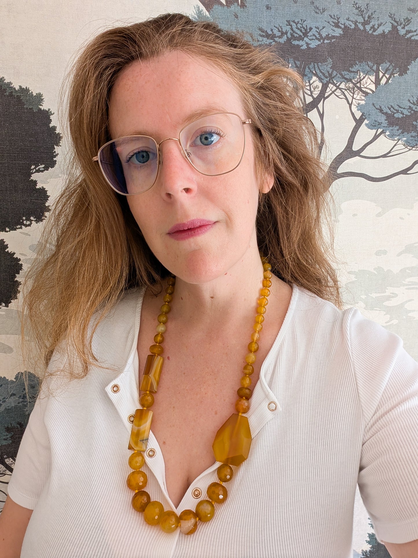 Sautoir en Agate jaune