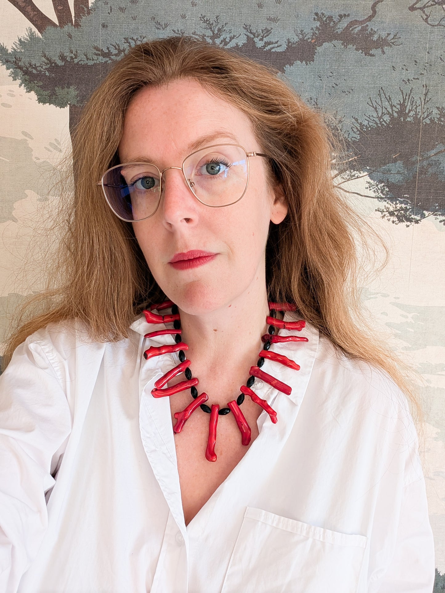 Collier corail bambou