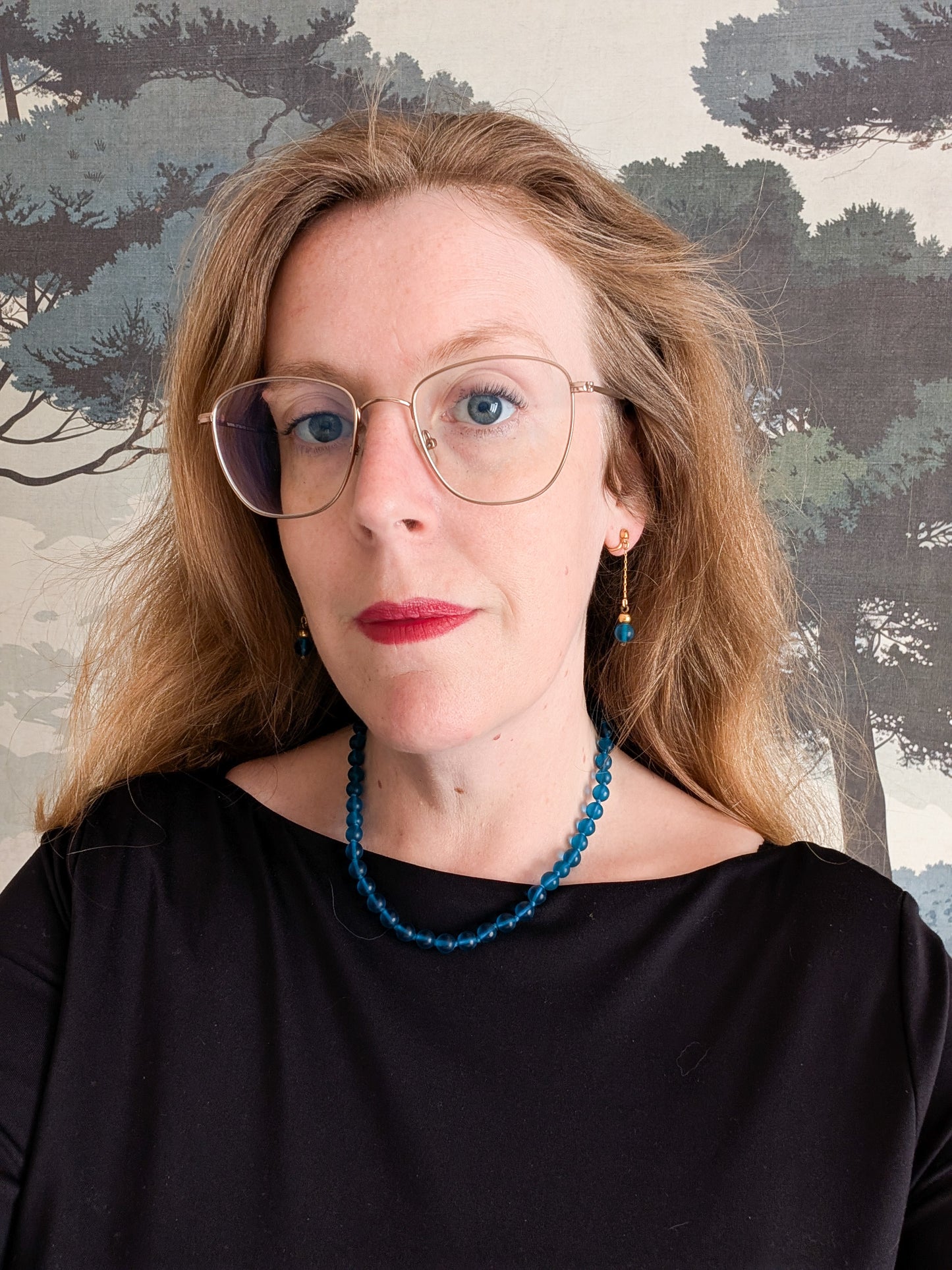 Parure en verre bleu