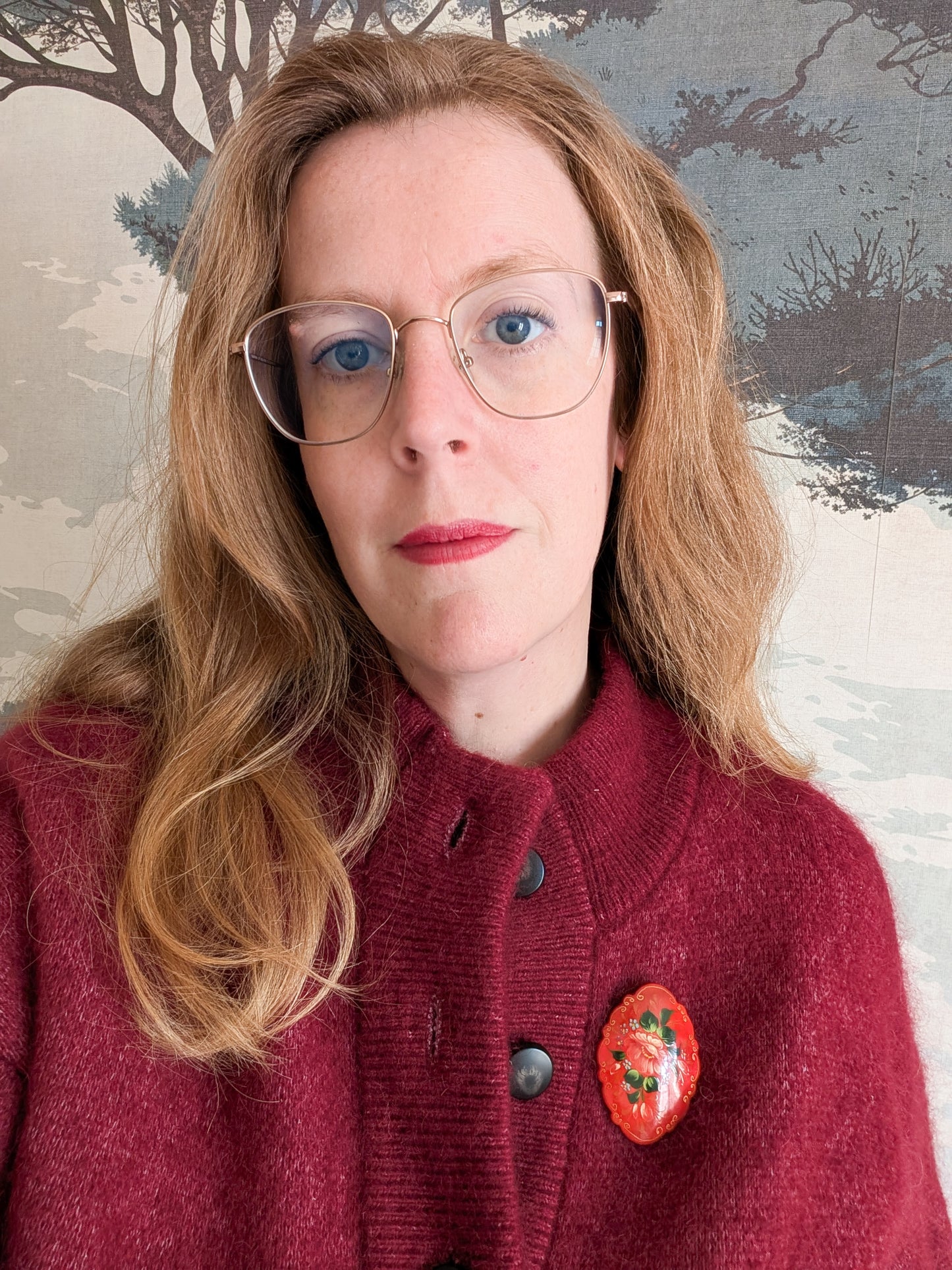 Broche peinte à la main