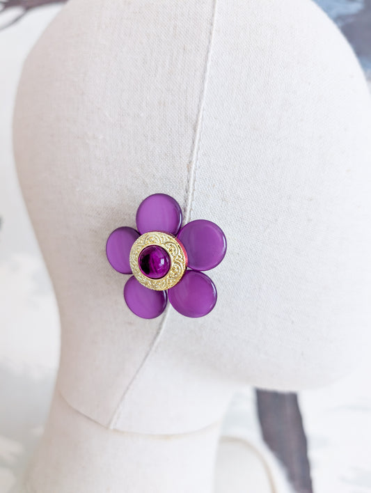 Boucles fleurs violettes