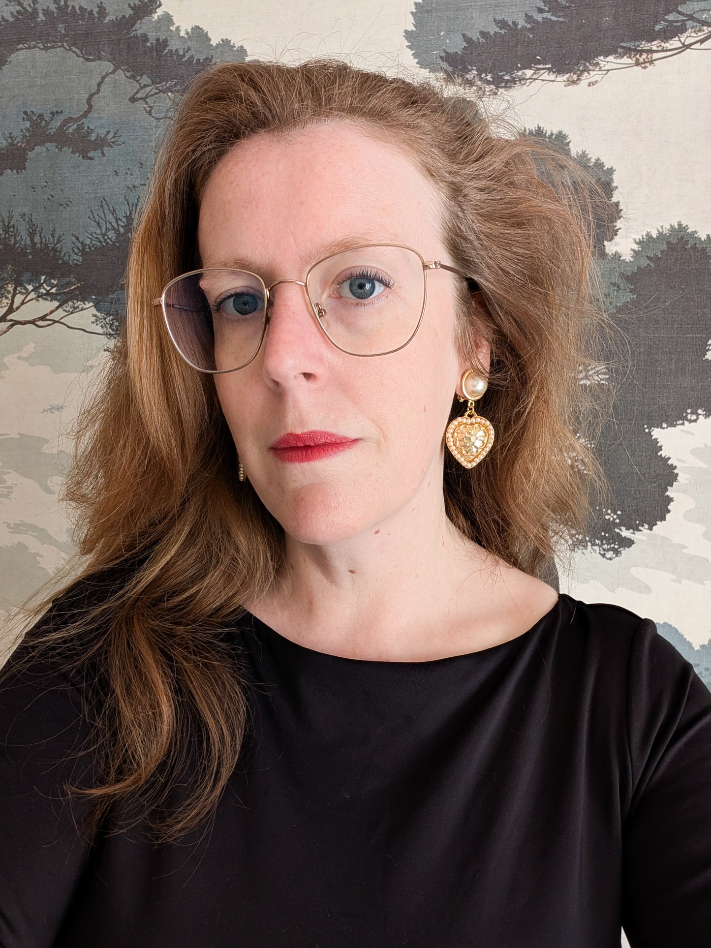 Boucles perles coeurs