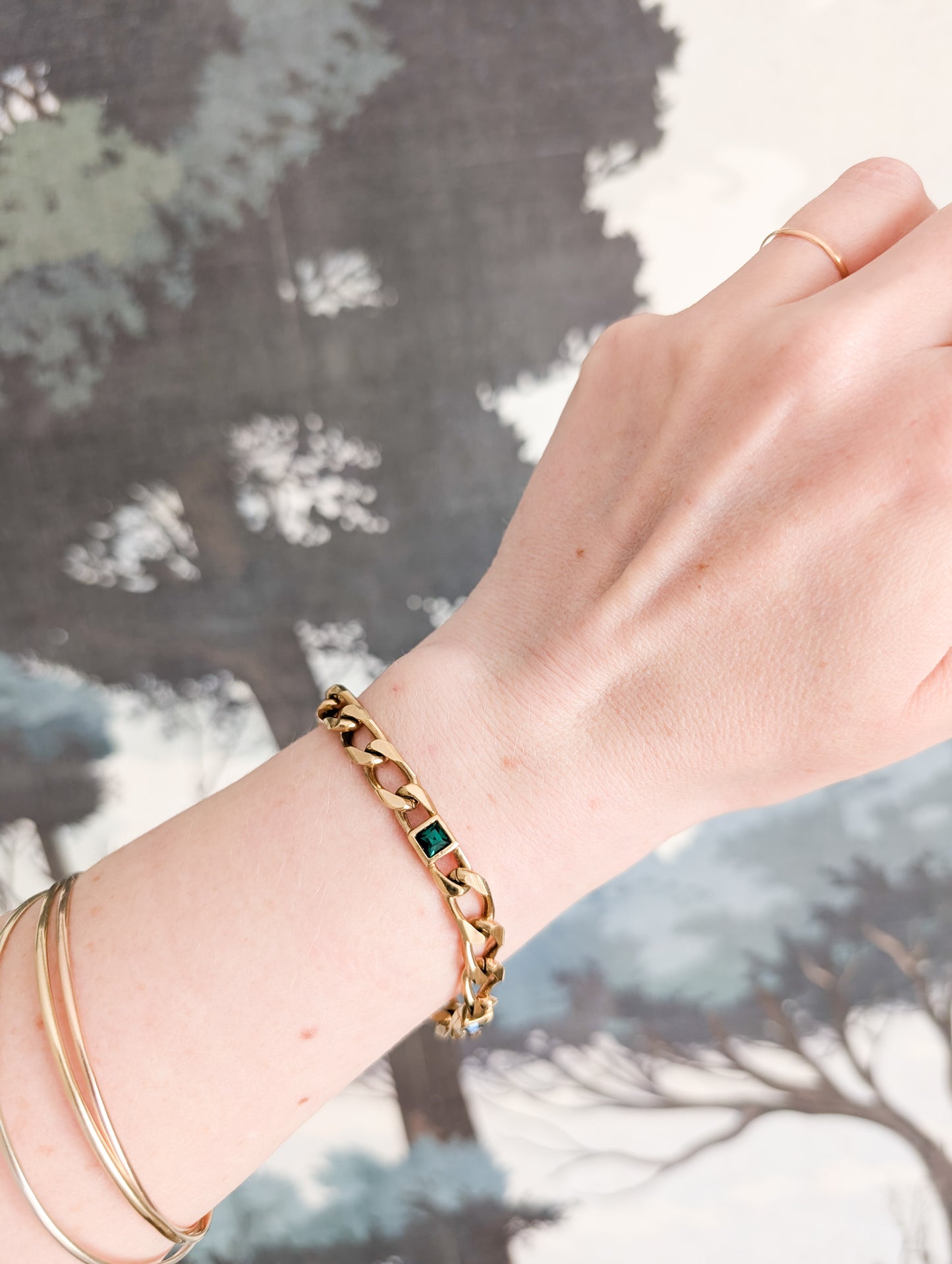 Bracelet gourmette pierres colorées