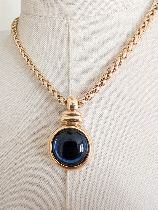 Collier cabochon bleu Agatha