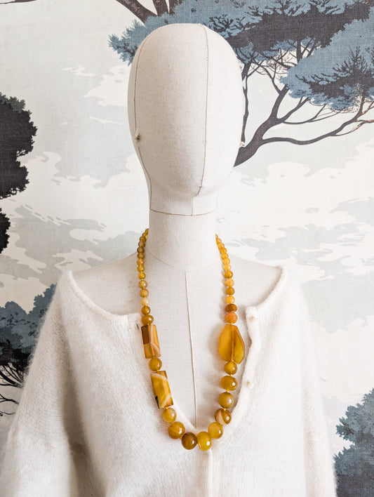 Sautoir en Agates jaunes