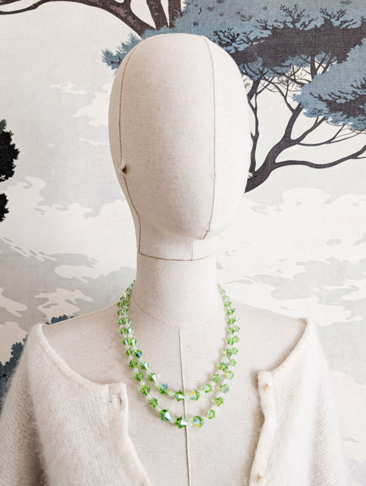 Collier 2 rangs de perles de cristal