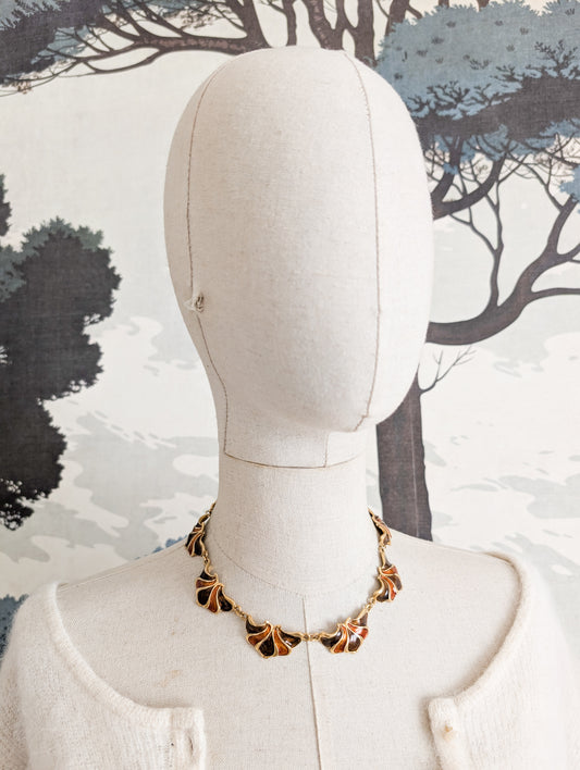 Collier laqué esprit Art Nouveau