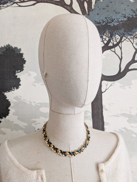 Collier laque et perles