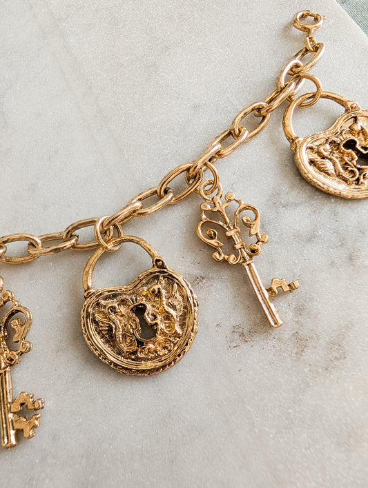 Bracelet cadenas et clefs