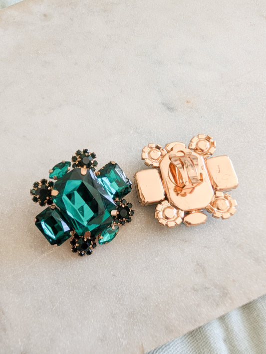 Grandes boucles joyaux verts