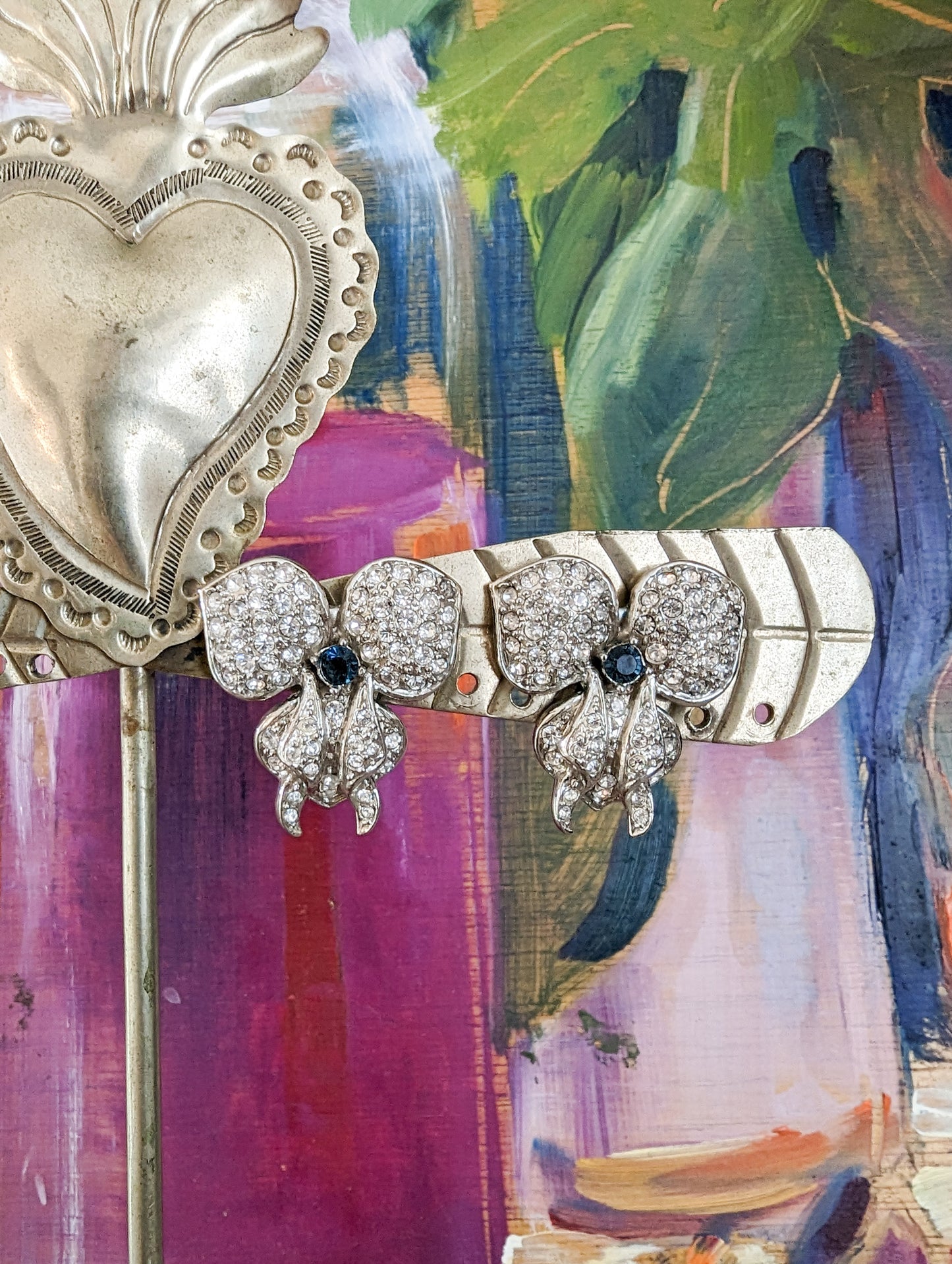 Boucles à clips orchidées