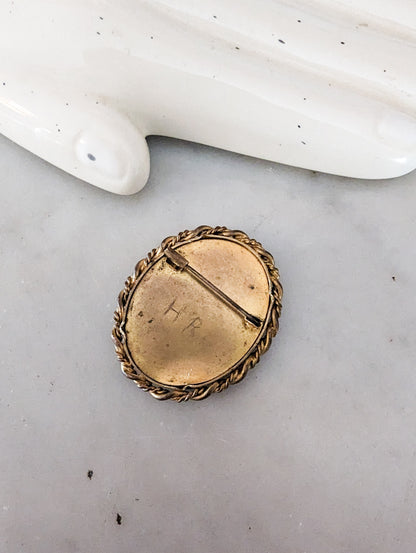 Broche peinte à la main 1950's