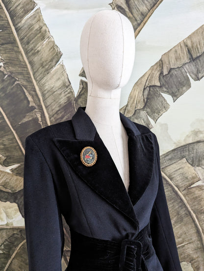 Broche peinte à la main 1950's