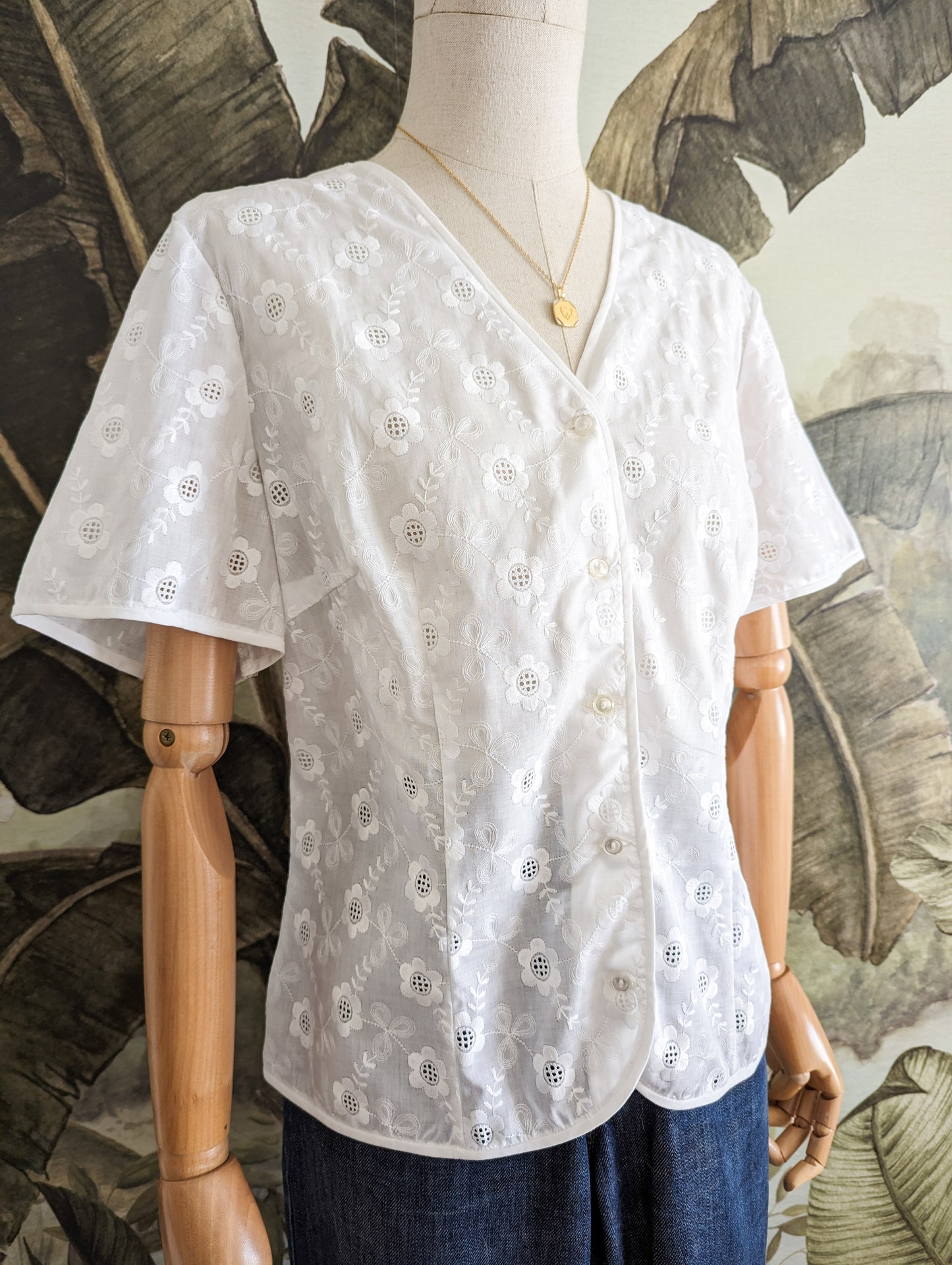 Chemise 70's broderie anglaise taille 42