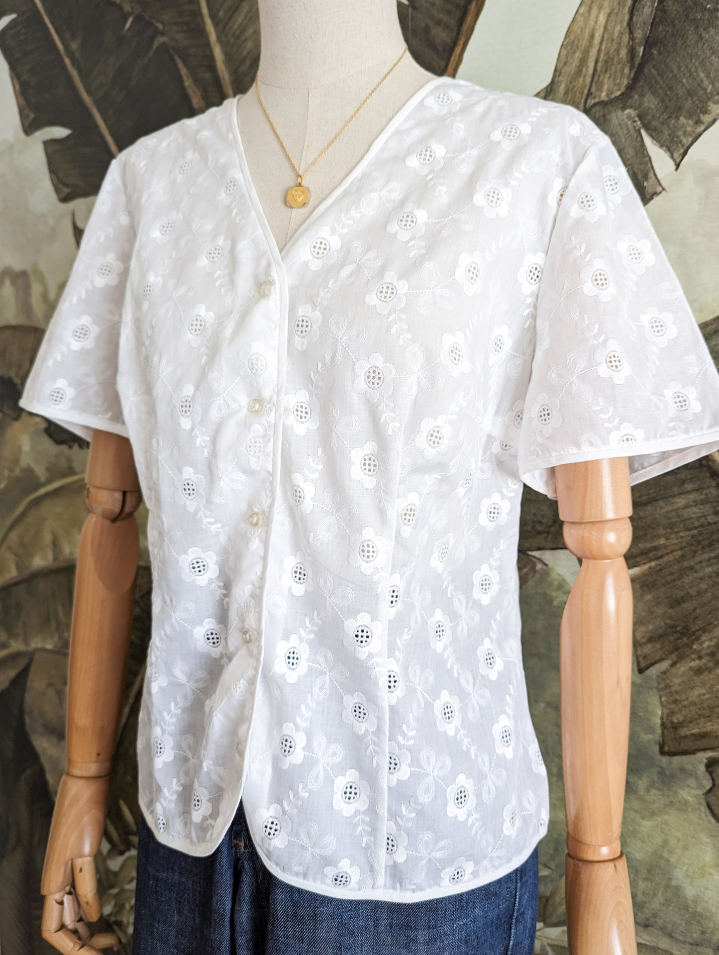 Chemise 70's broderie anglaise taille 42