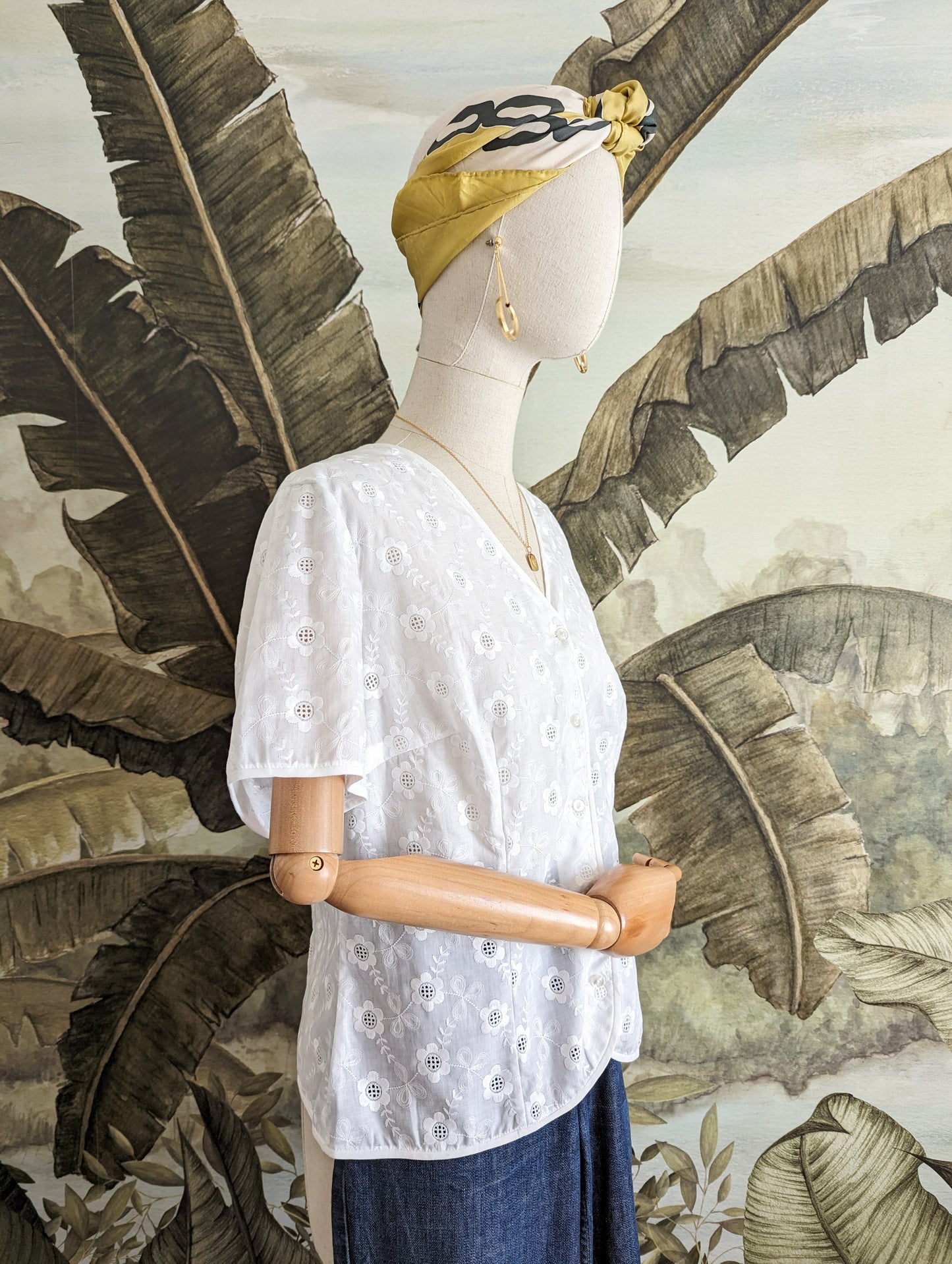 Chemise 70's broderie anglaise taille 42