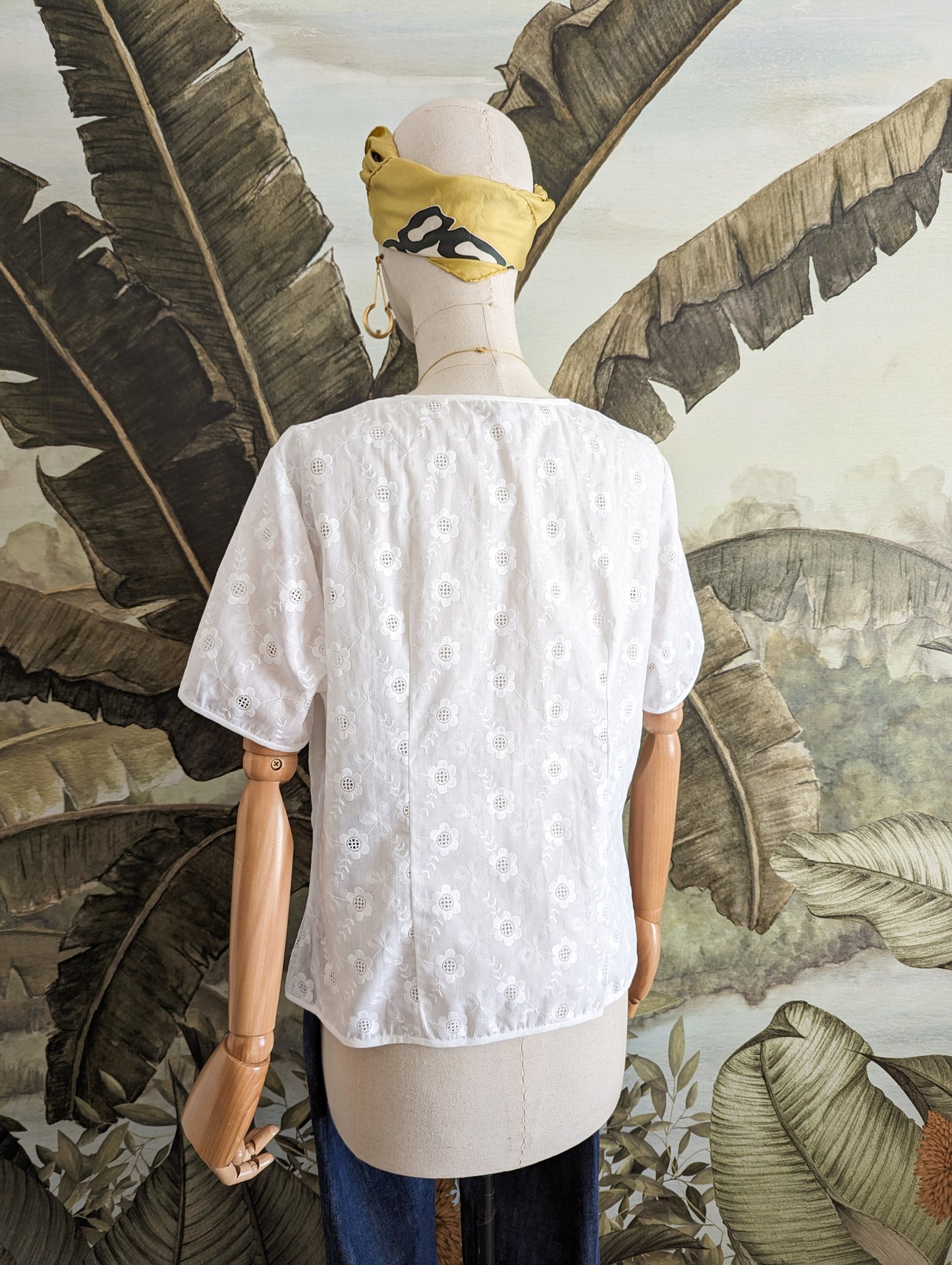 Chemise 70's broderie anglaise taille 42