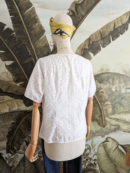 Chemise 70's broderie anglaise taille 42