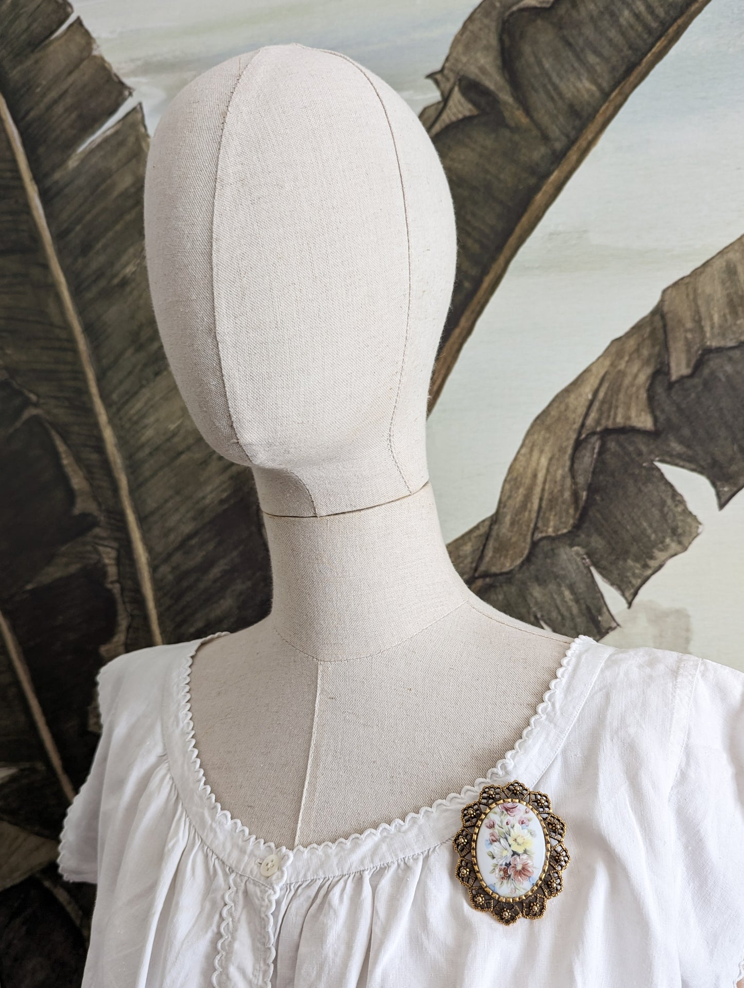 Pendentif/broche porcelaine