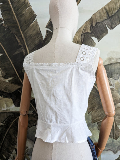 Top brodé 1900's taille 34