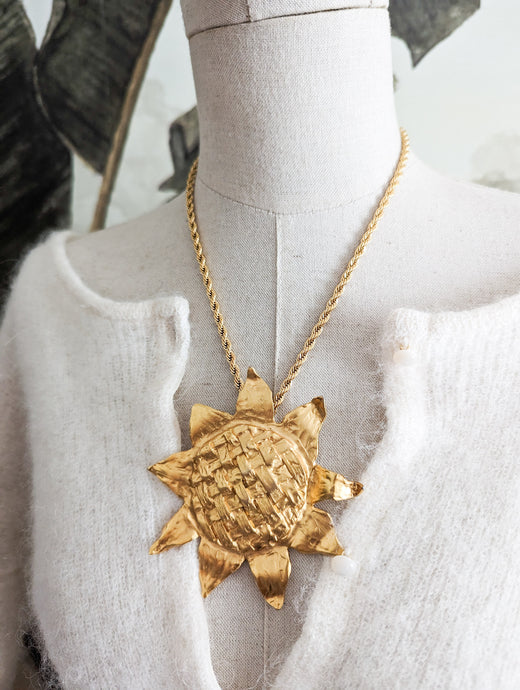 Collier/broche tournesol