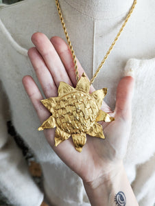 Collier/broche tournesol