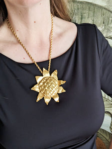 Collier/broche tournesol