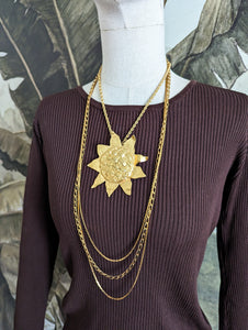 Collier/broche tournesol