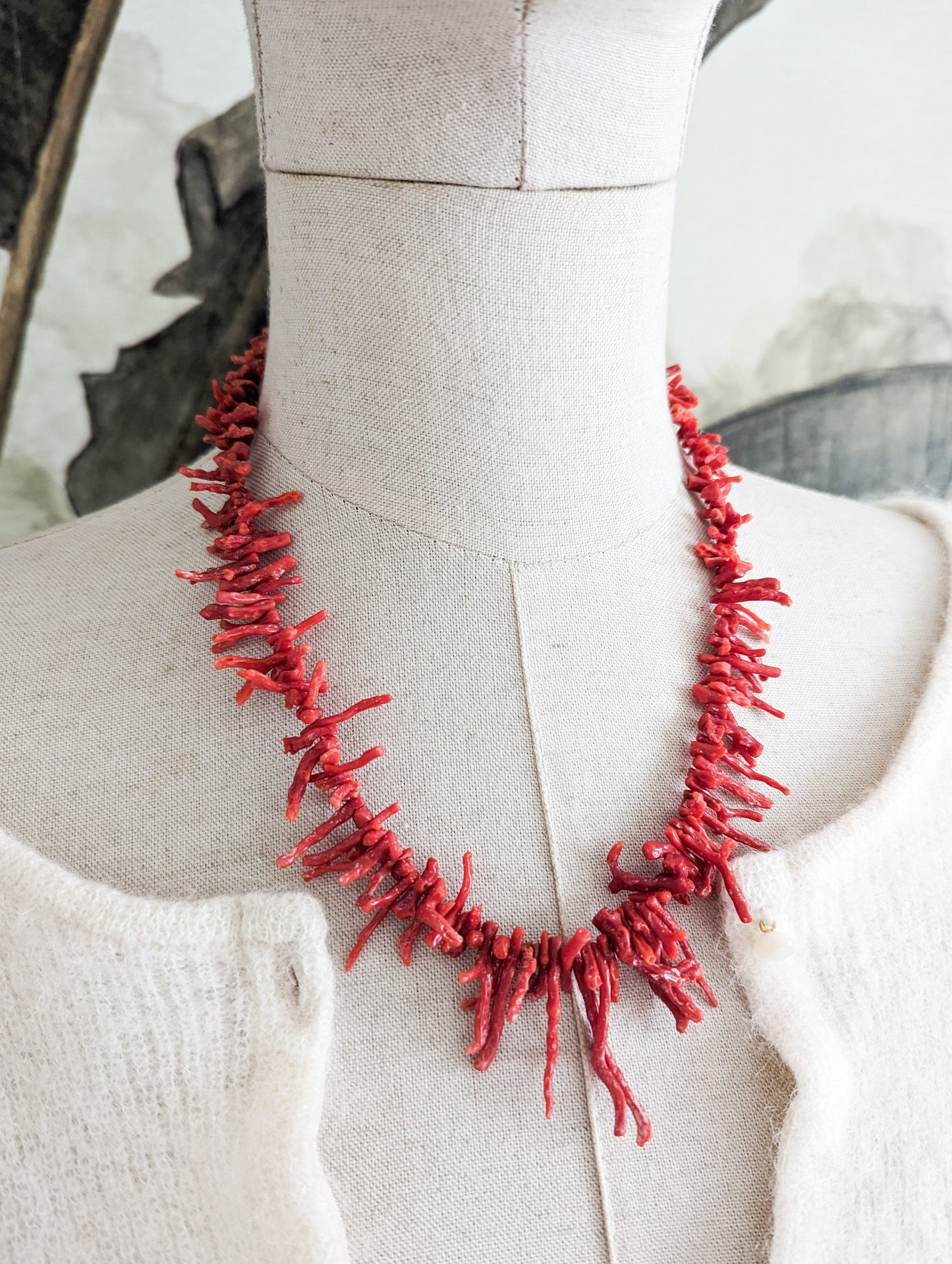 Rare collier corail 50's
