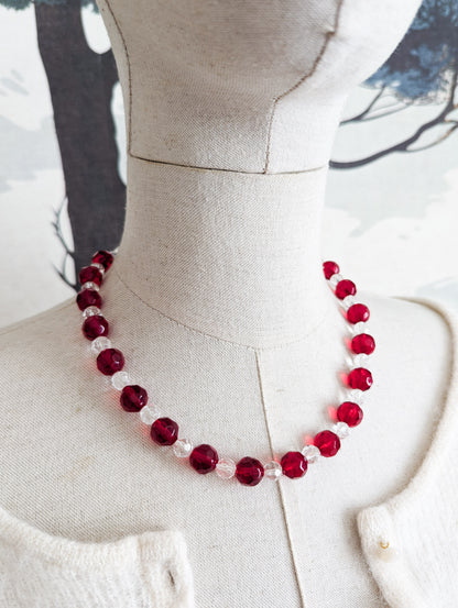 Collier verre rouge
