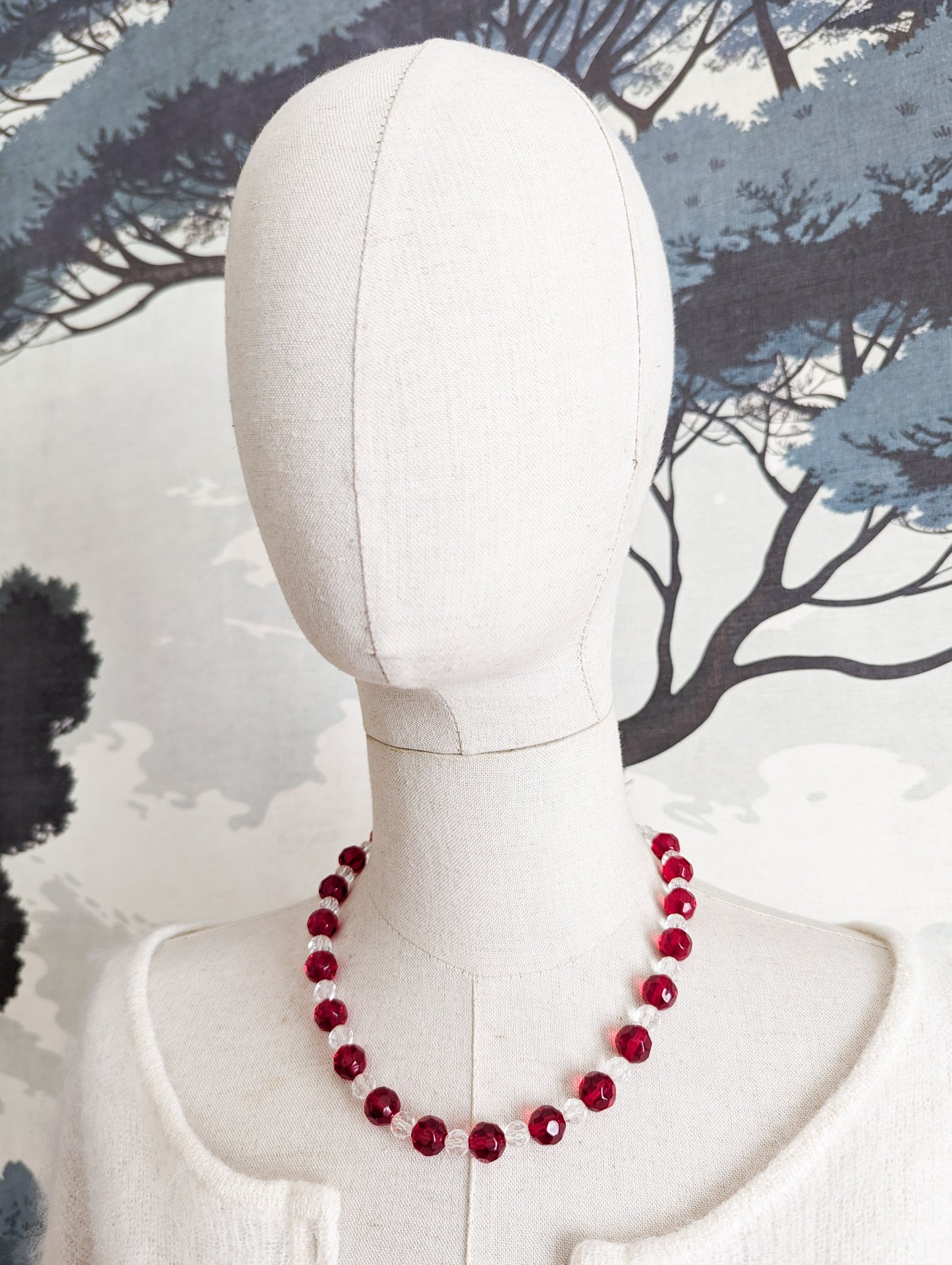 Collier verre rouge