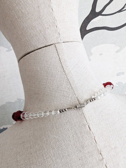 Collier verre rouge