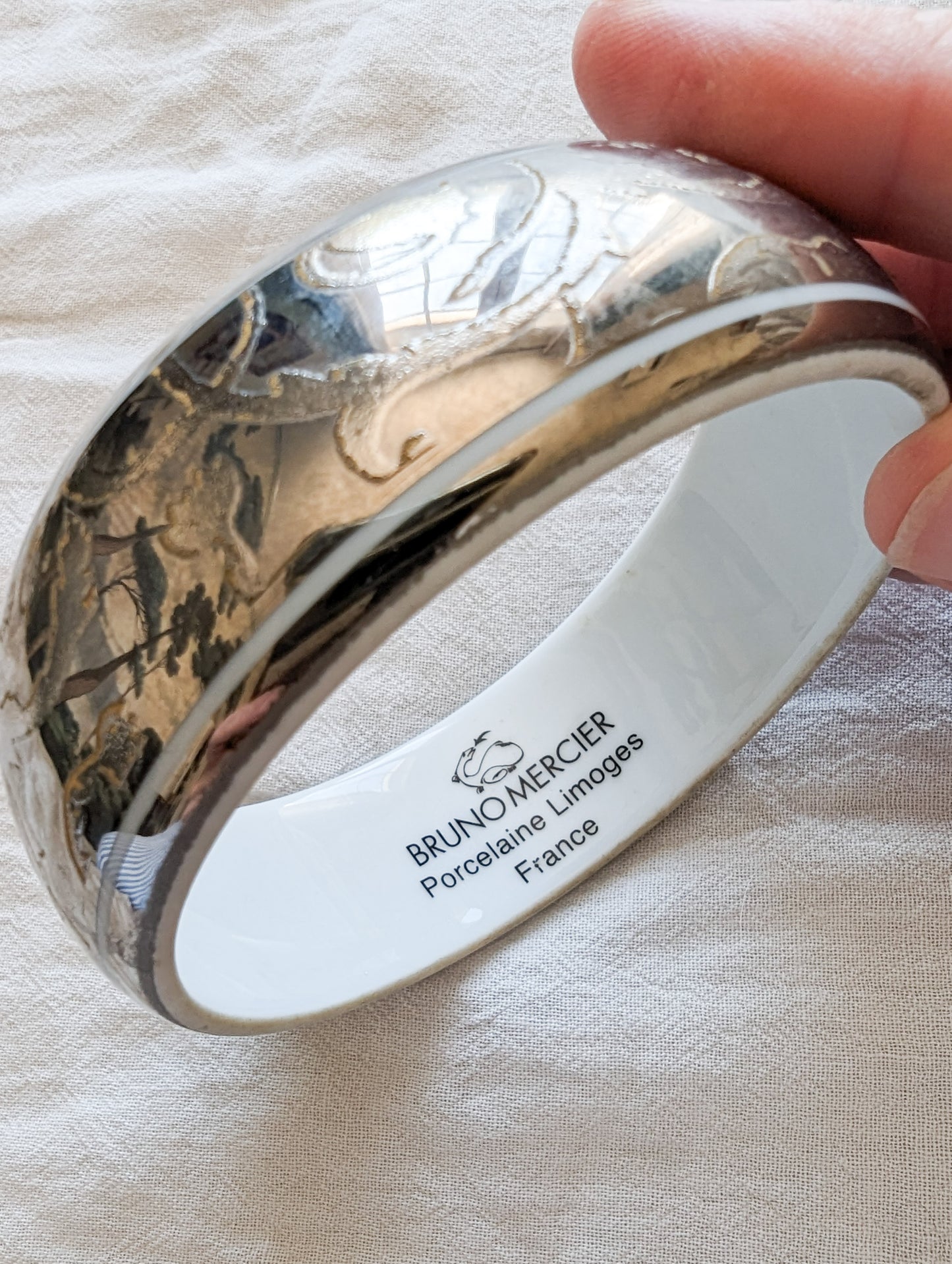 Bracelet argent en Porcelaine