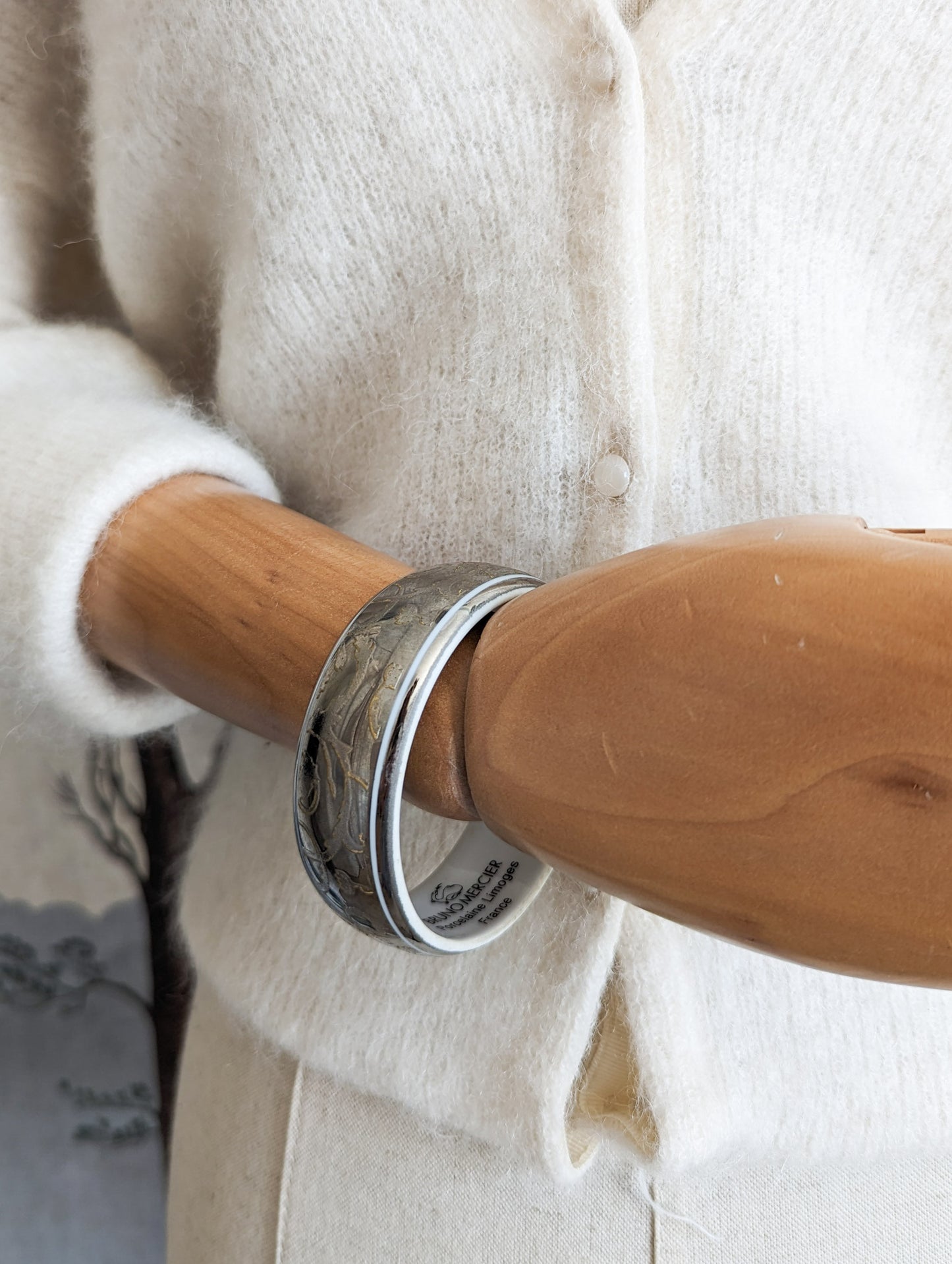 Bracelet argent en Porcelaine