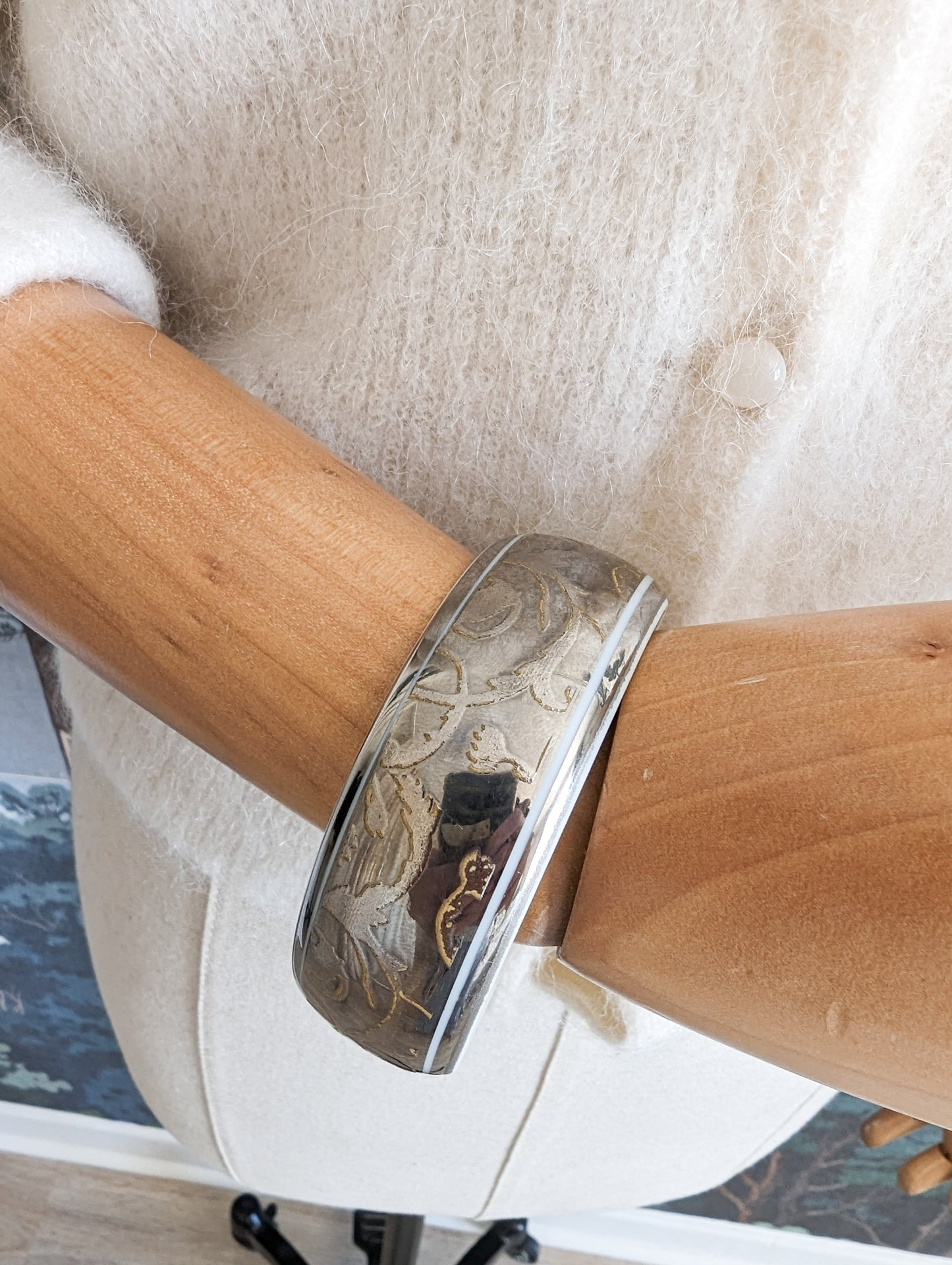 Bracelet argent en Porcelaine