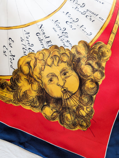 Foulard en soie boussole