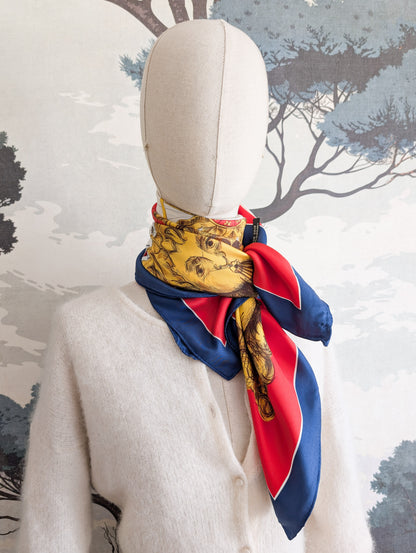 Foulard en soie boussole