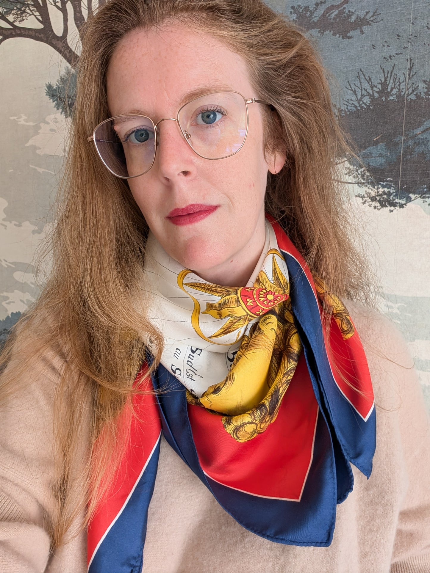 Foulard en soie boussole