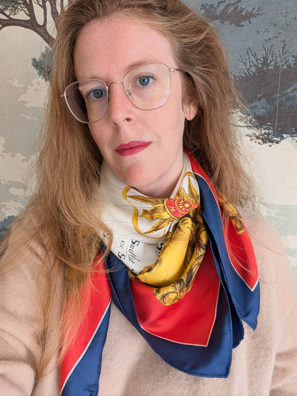 Foulard en soie boussole