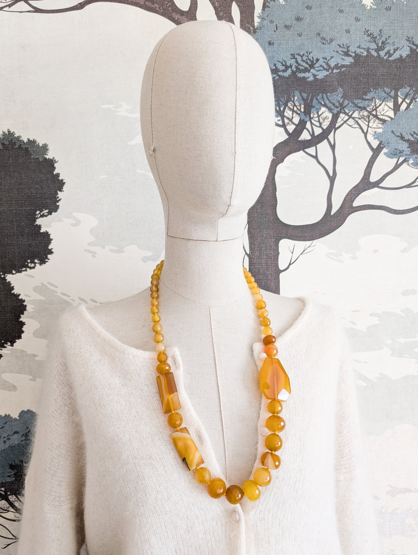 Sautoir en Agate jaune