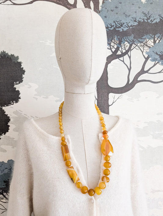 Sautoir en Agate jaune