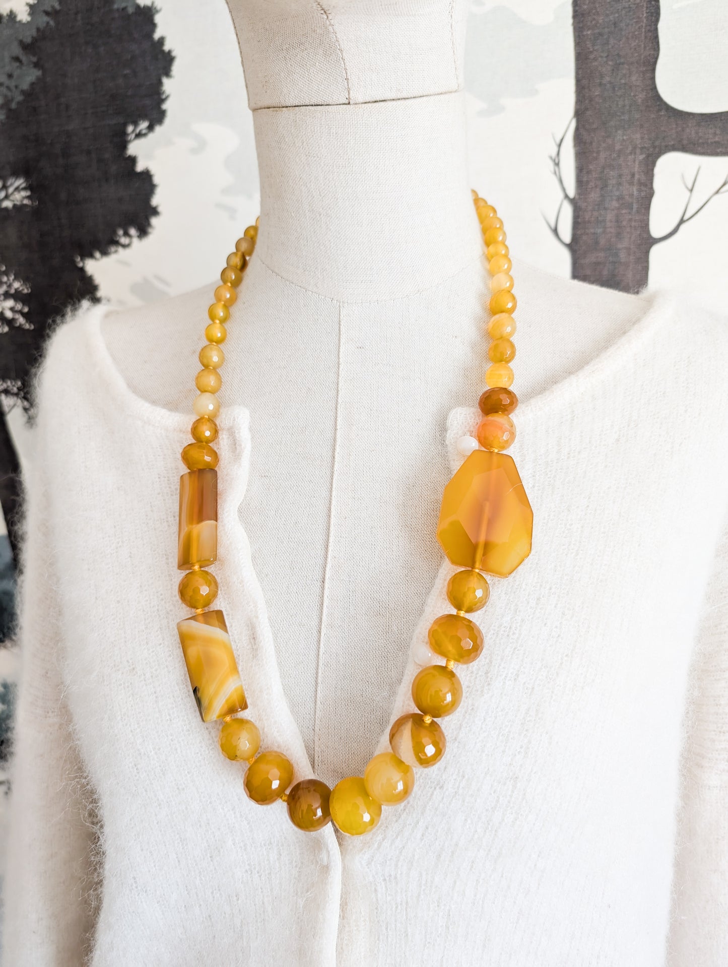 Sautoir en Agate jaune
