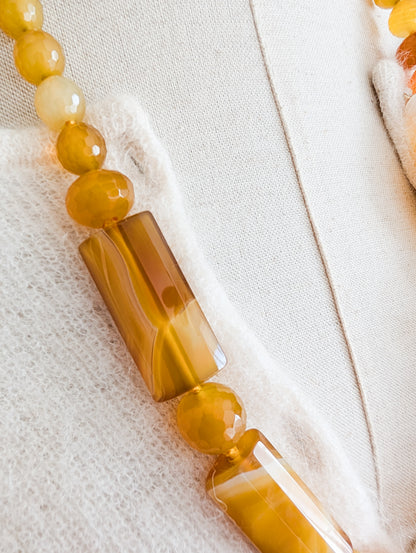 Sautoir en Agate jaune