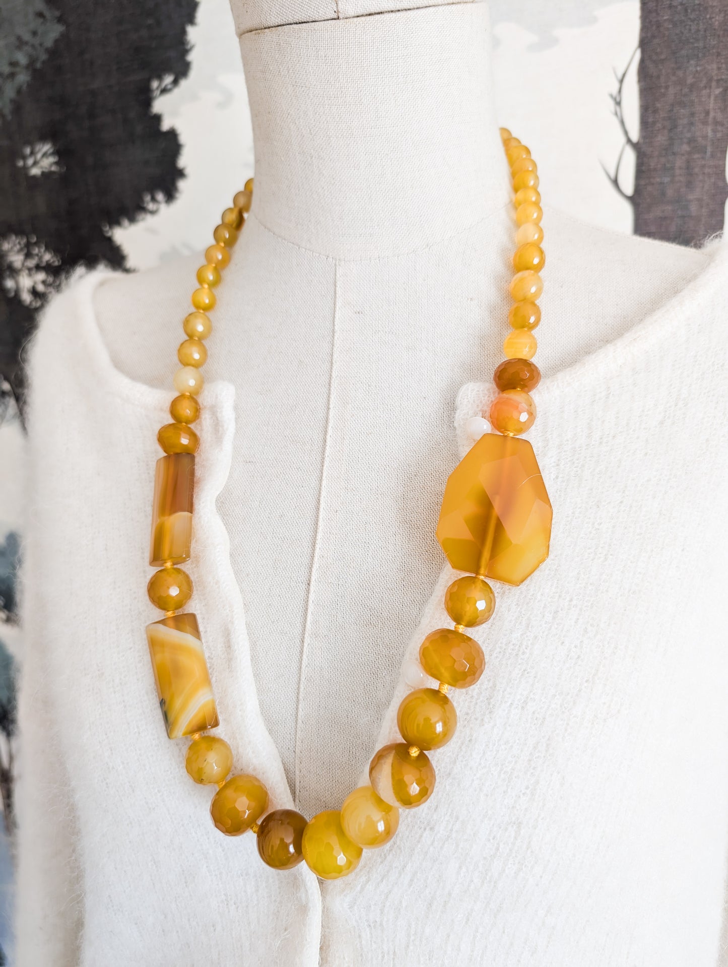 Sautoir en Agate jaune