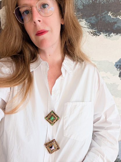 Broche cabochons  vert