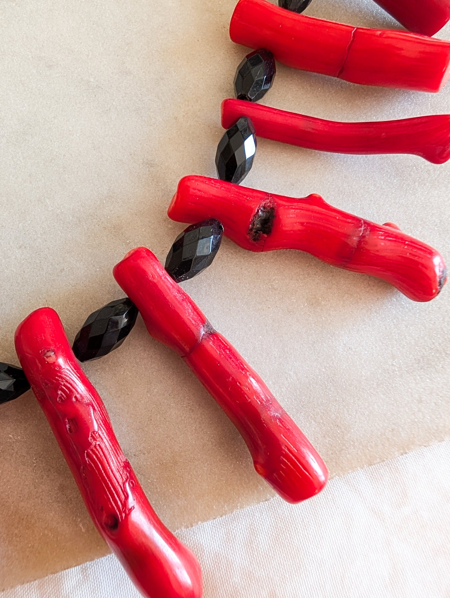 Collier corail bambou