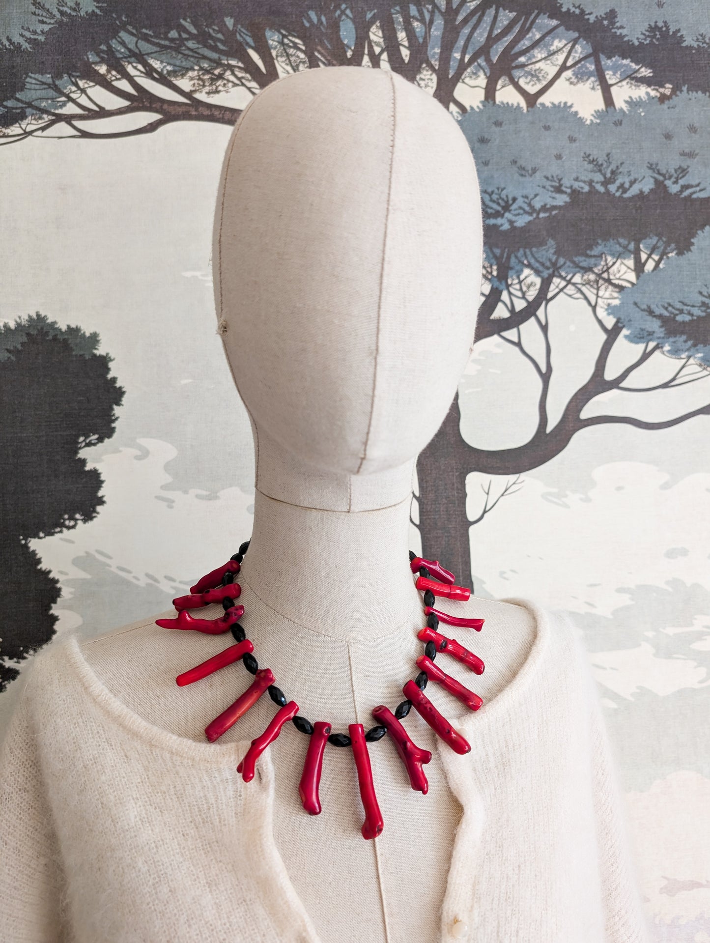 Collier corail bambou