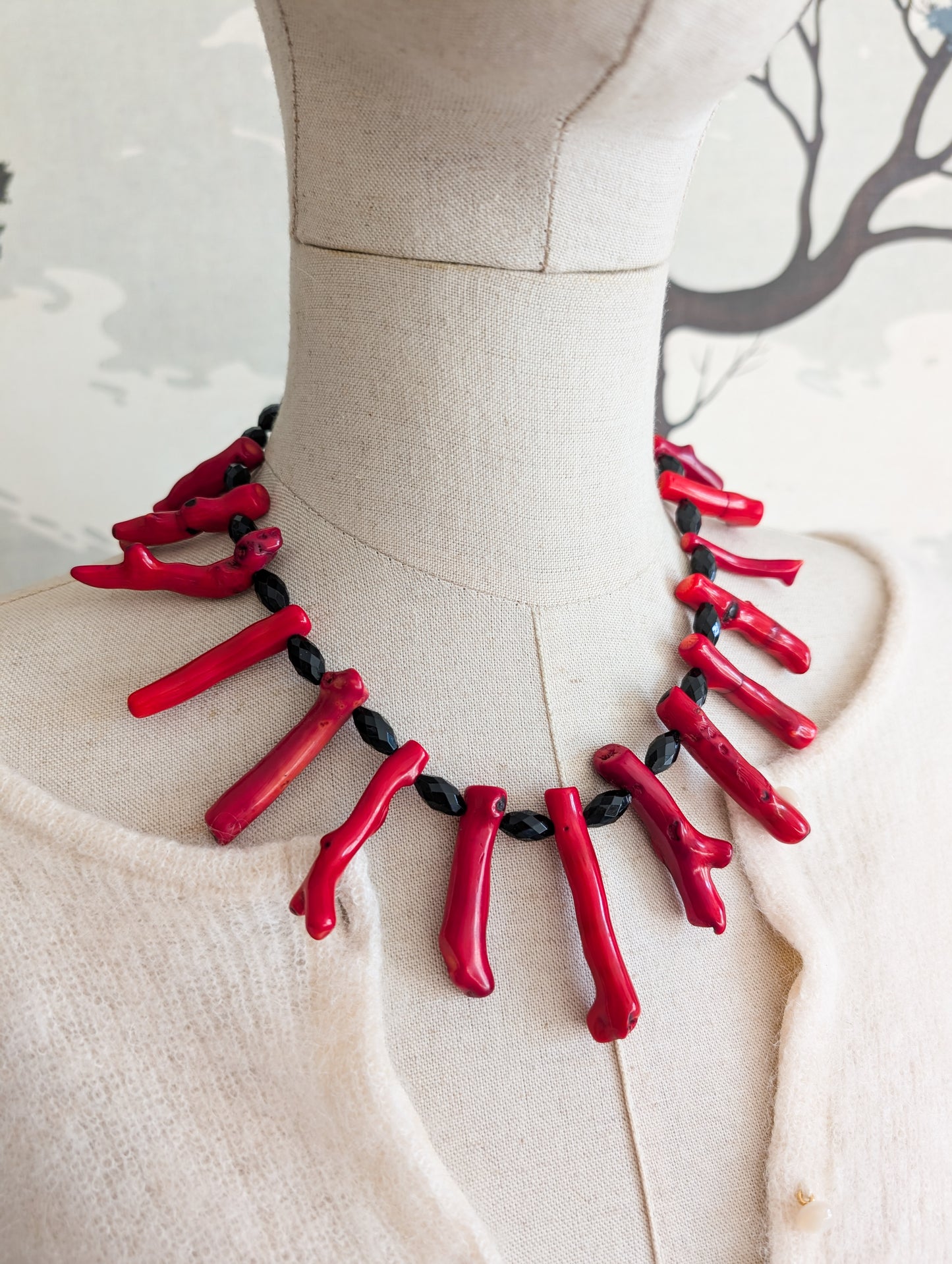 Collier corail bambou