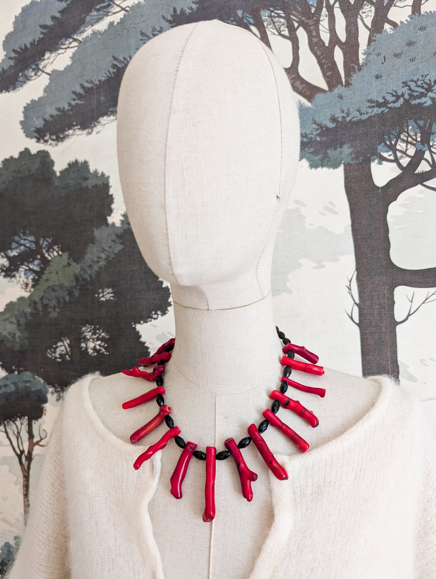 Collier corail bambou