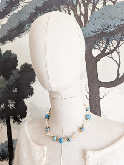 Collier cloisonné et cristaux